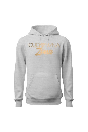 Bluza damska z kapturem Cudowna Żona - szara