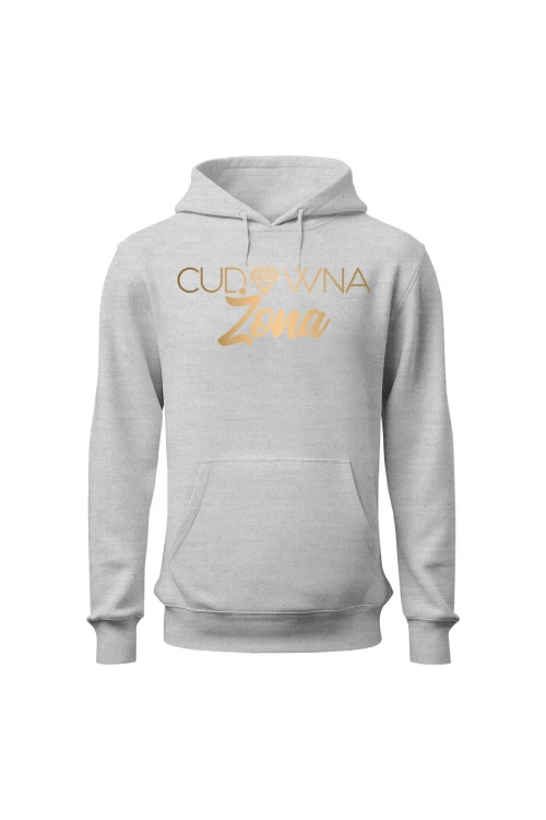 Bluza damska z kapturem Cudowna Żona - szara