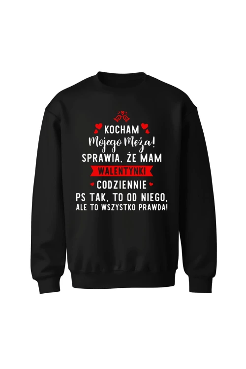 Bluza bez kaptura Kocham mojego męża - czarna