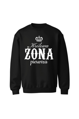Bluza bez kaptura Królowa Żona pierwsza - czarna