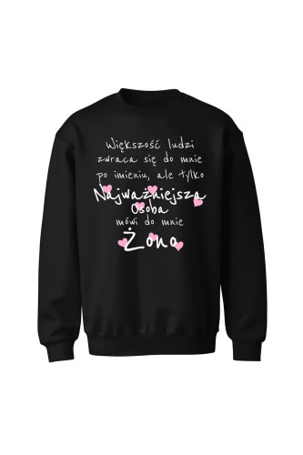 Bluza bez kaptura Większość ludzi zwraca się do mnie po imieniu - czarna