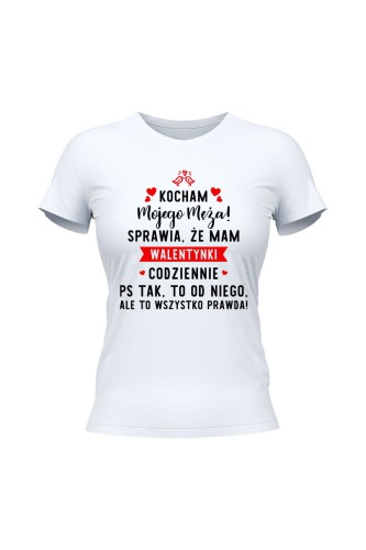 Koszulka damska Kocham mojego męża - biała