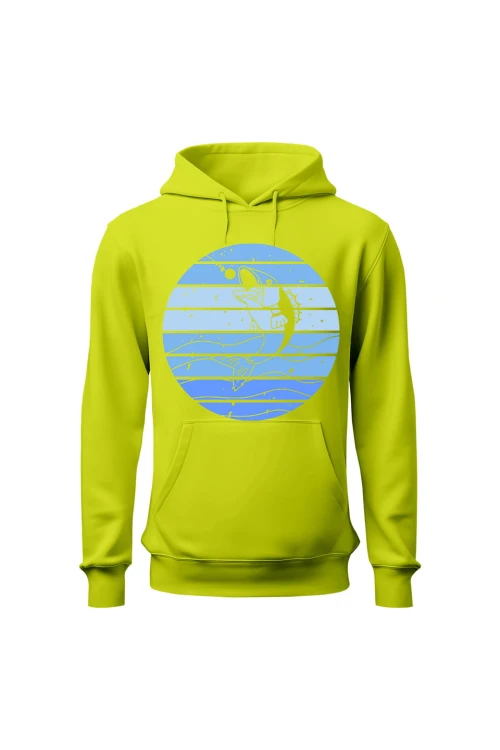 Bluza męska z kapturem  z Rybą - limonka