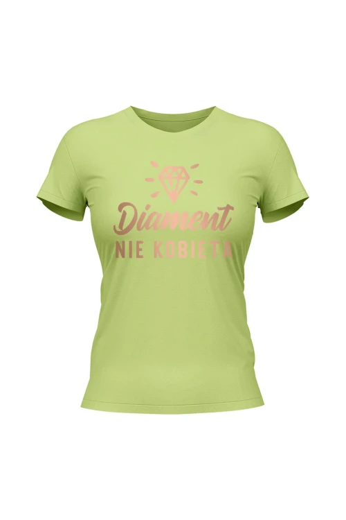 Koszulka damska Diament nie kobieta - limonka