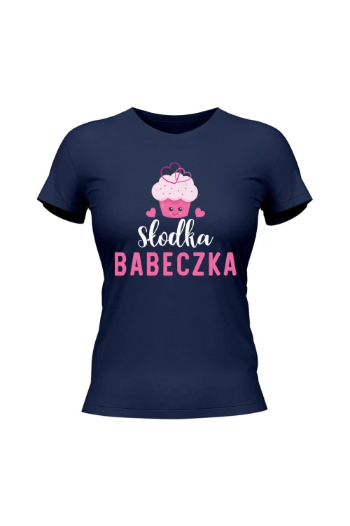 Koszulka damska Słodka babeczka - granatowa