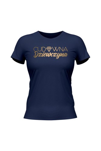 Koszulka damska Cudowna dziewczyna - granatowa