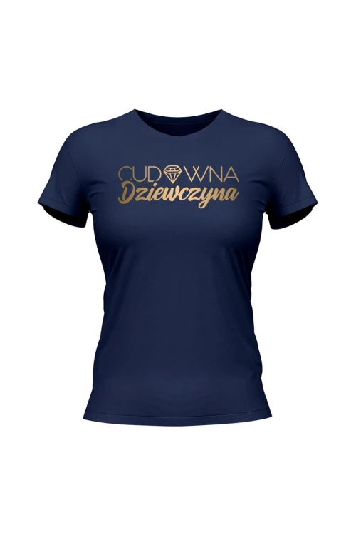 Koszulka damska Cudowna dziewczyna - granatowa