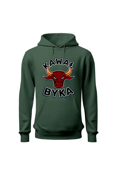 Bluza męska z kapturem Kawał byka - zielona