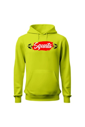 Bluza męska z kapturem Squats - limonka