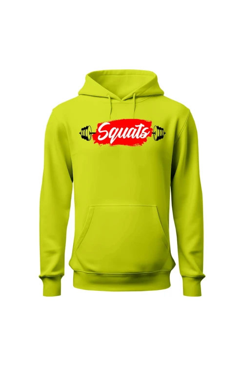 Bluza męska z kapturem Squats - limonka