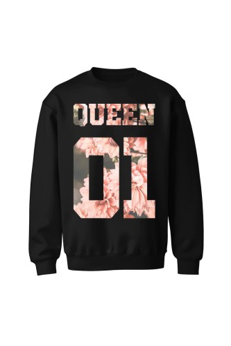 Bluza bez kaptura Queen 01 - czarna
