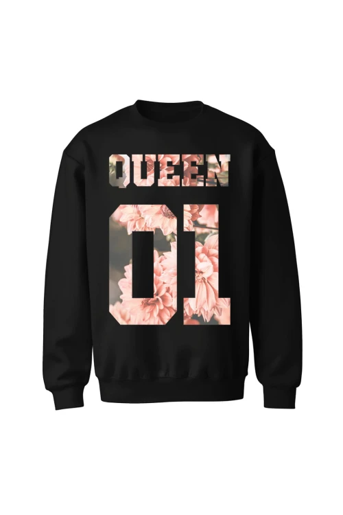 Bluza bez kaptura Queen 01 - czarna