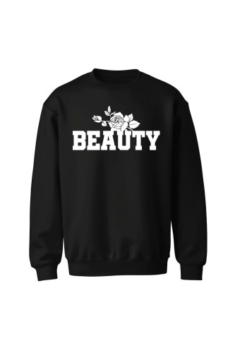 Bluza bez kaptura Beauty - czarna