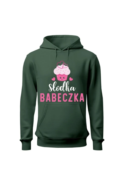 Bluza damska z kapturem Słodka babeczka - zielona