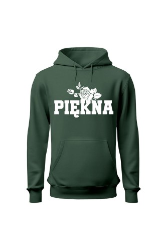 Bluza damska z kapturem Piękna - zielona