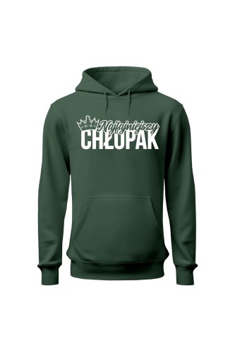 Bluza męska z kapturem Najfajniejszy chłopak - zielona