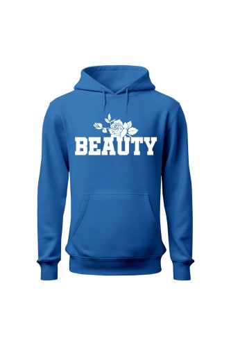 Bluza damska z kapturem Beauty - niebieska
