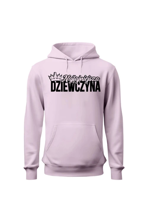 Bluza damska z kapturem Najfajniejsza dziewczyna - różowa