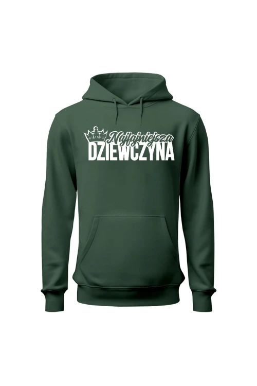 Bluza damska z kapturem Najfajniejsza dziewczyna - zielona