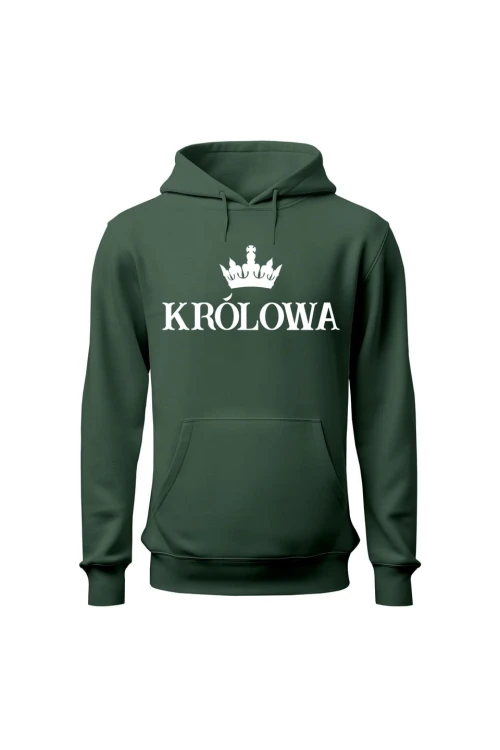 Bluza damska z kapturem Królowa - zielona
