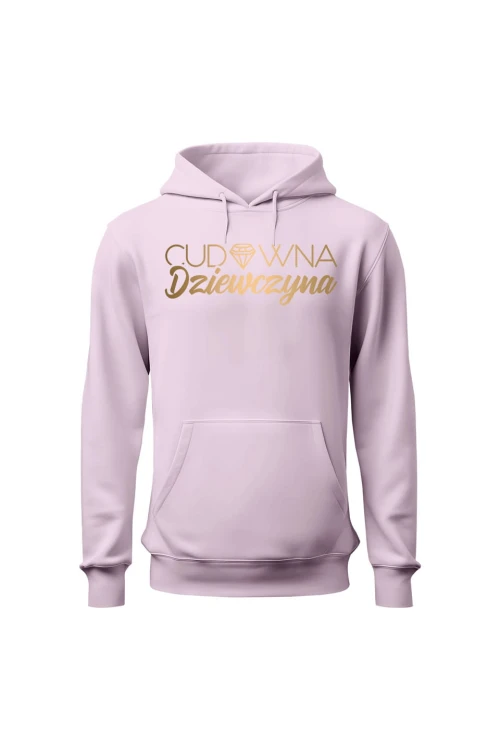 Bluza damska z kapturem Cudowna dziewczyna - różowa