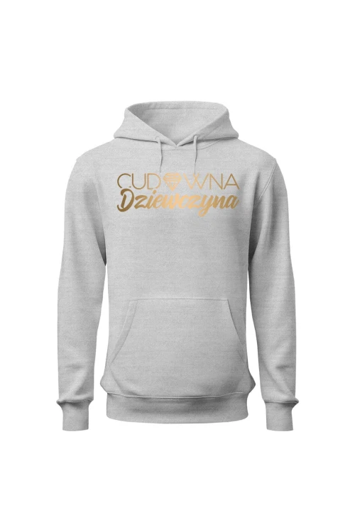 Bluza damska z kapturem Cudowna dziewczyna - szara