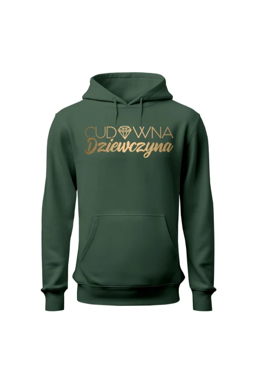 Bluza damska z kapturem Cudowna dziewczyna - zielona
