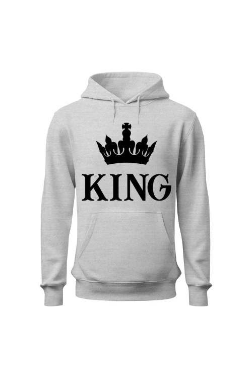 Bluza męska z kapturem King - szara