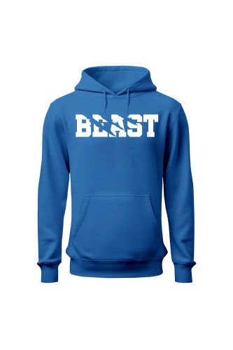 Bluza męska z kapturem Beast - niebieska