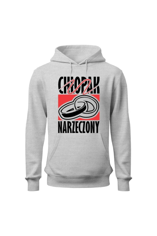 Bluza męska z kapturem Chłopak Narzeczony - szara