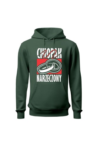Bluza męska z kapturem Chłopak Narzeczony - zielona
