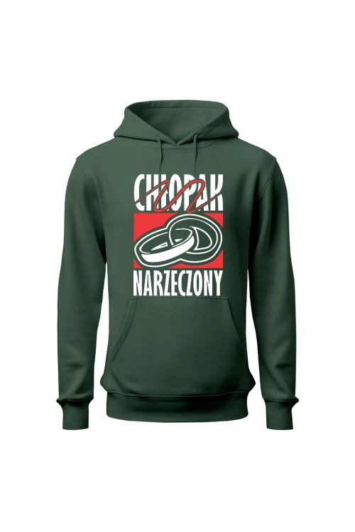 Bluza męska z kapturem Chłopak Narzeczony - zielona