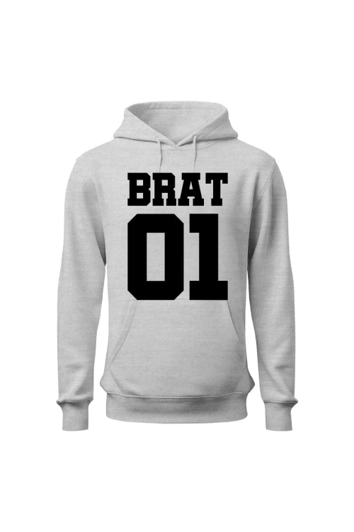 Bluza męska z kapturem Brat 01 - szara