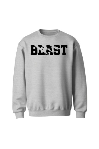 Bluza bez kaptura Beast - szara
