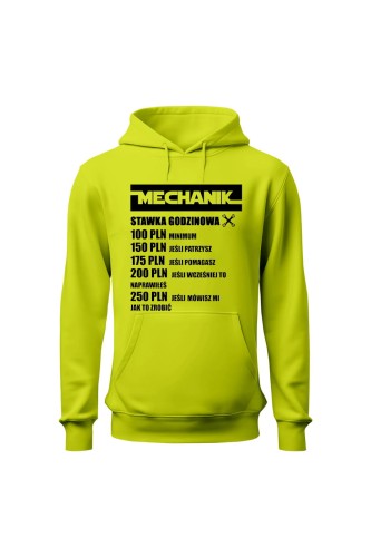 Bluza z kapturem Mechanik stawka godzinowa - limonka