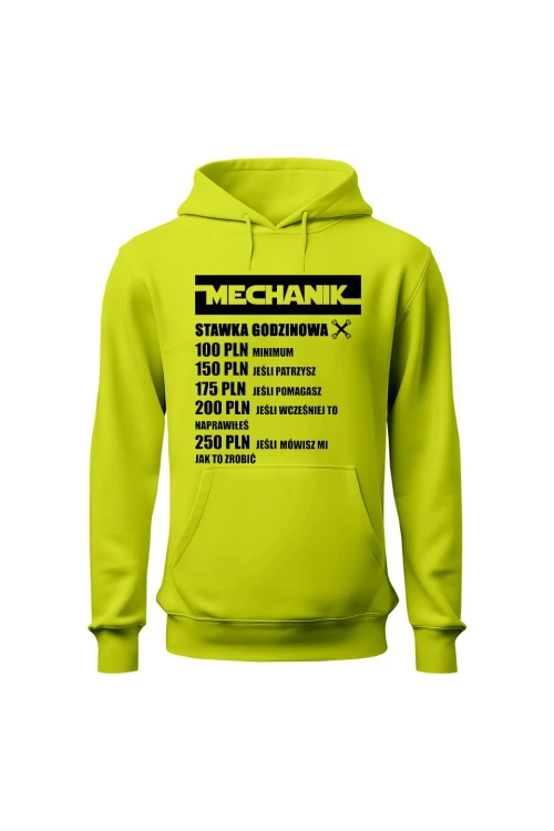 Bluza z kapturem Mechanik stawka godzinowa - limonka