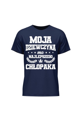 Koszulka męska Moja dziewczyna ma najlepszego chłopaka - granatowa