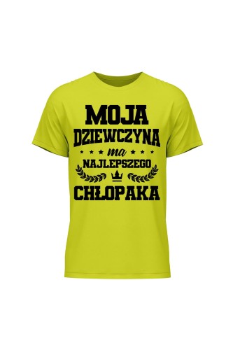 Koszulka męska Moja dziewczyna ma najlepszego chłopaka - limonka