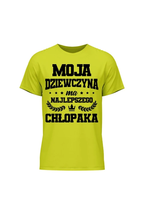 Koszulka męska Moja dziewczyna ma najlepszego chłopaka - limonka