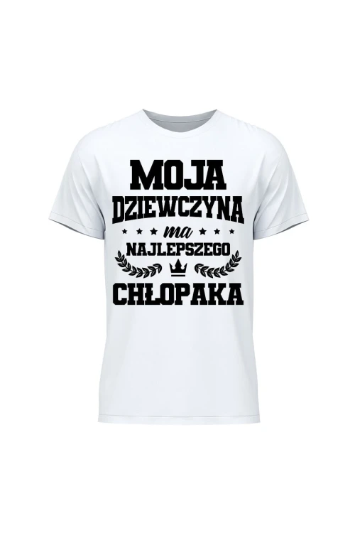 Koszulka męska Moja dziewczyna ma najlepszego chłopaka - biała