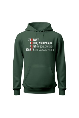 Bluza męska z kapturem Brat cechy krzyżówka - zielona