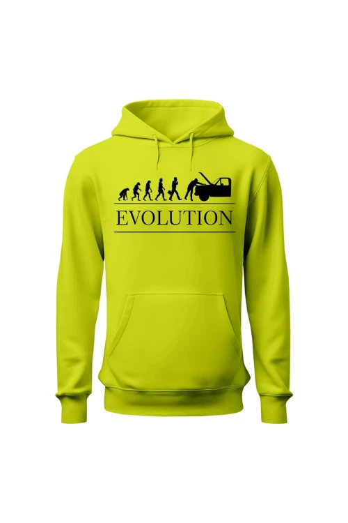 Bluza z kapturem Ewolucja Mechanika - limonka
