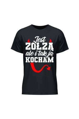 Koszulka męska Jest zołzą ale i tak ją kocham - czarna