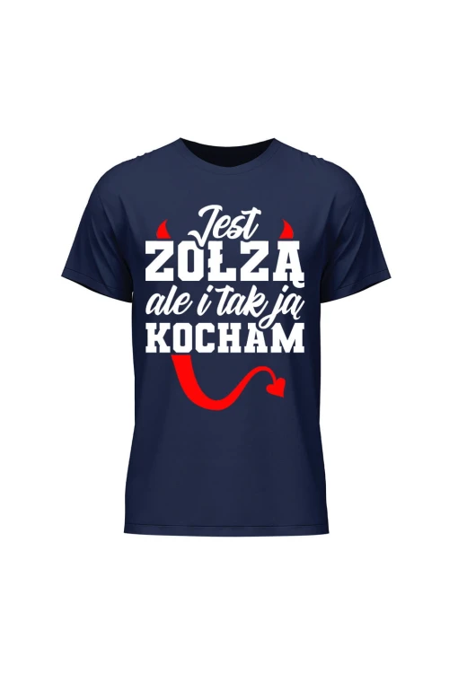 Koszulka męska Jest zołzą ale i tak ją kocham - granatowa