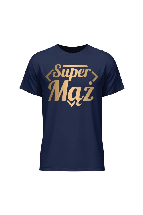 Koszulka męska Super Mąż - granatowa