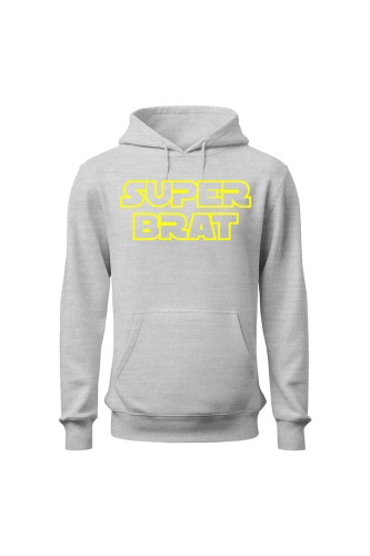 Bluza męska z kapturem Super brat - szara