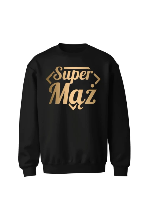 Bluza bez kaptura Super Mąż - czarna