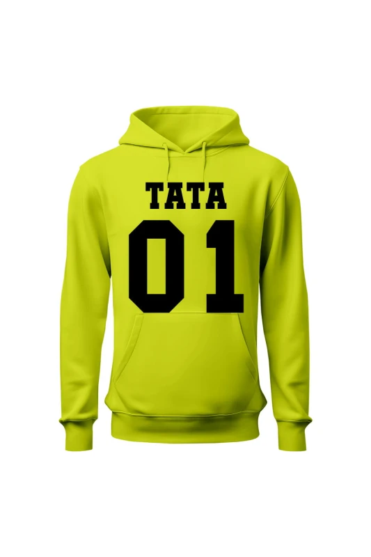 Bluza męska z kapturem TATA 01 - limonka