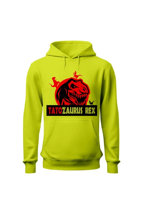 Bluza męska z kapturem Tatozaurus Rex - limonka
