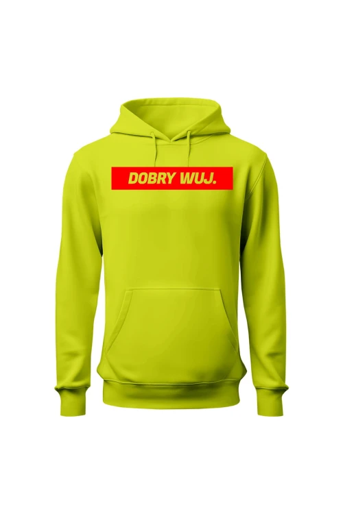Bluza męska z kapturem Dobry wuj - limonka